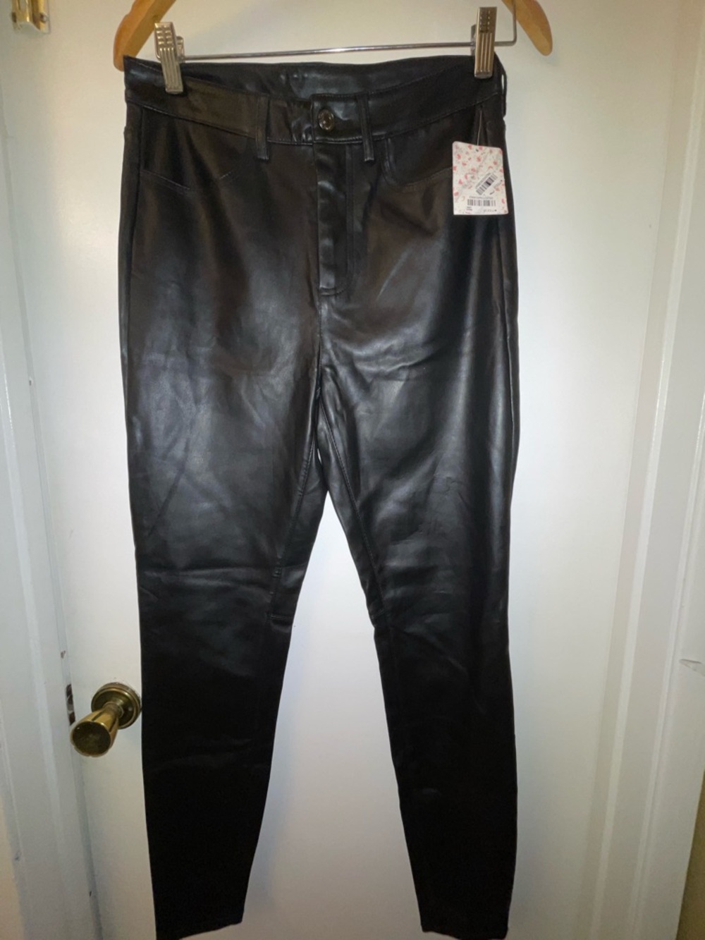 Free People Black Vegan Leather High-Rise Pants - Picture 6 of 10